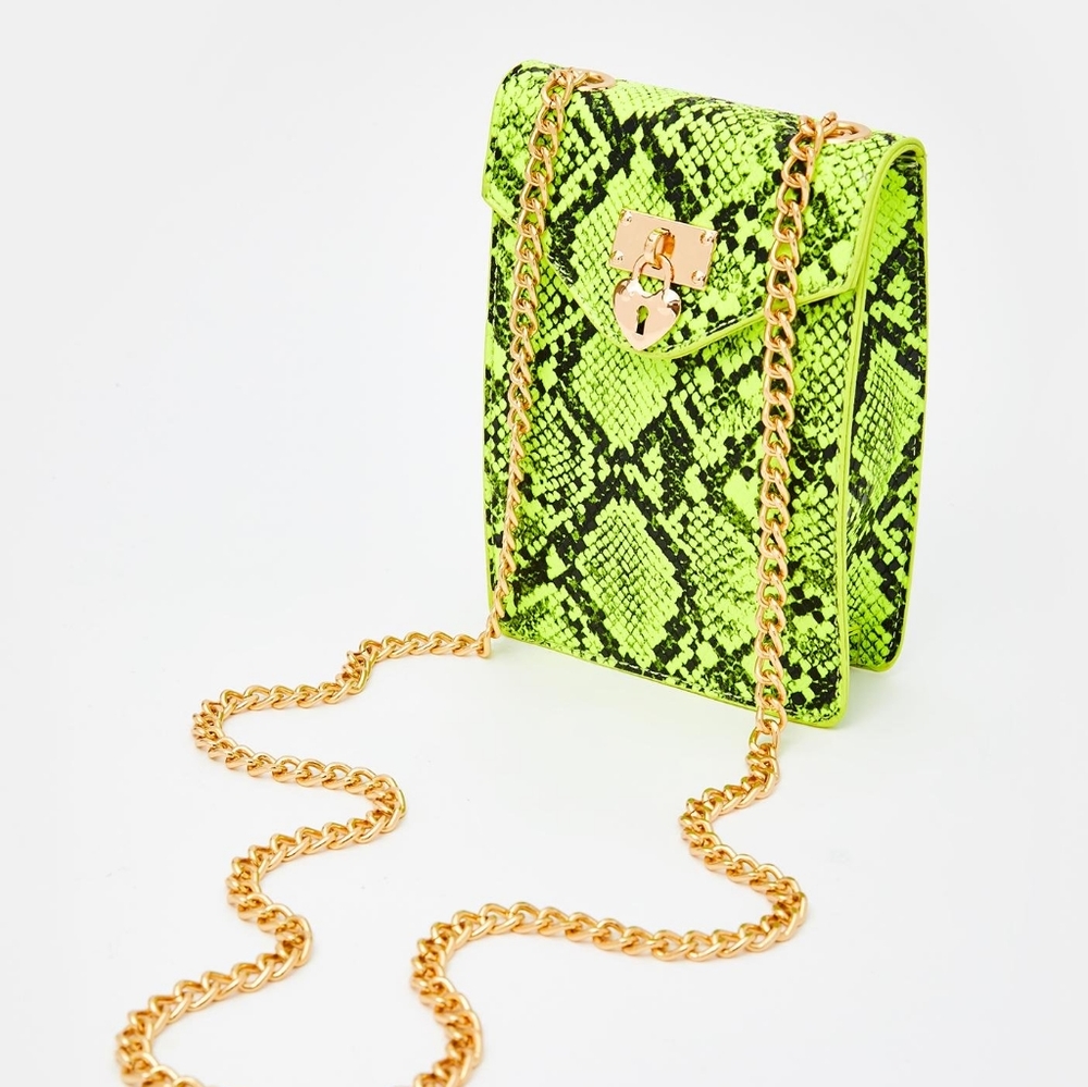 Lime Green Snakeskin Purse